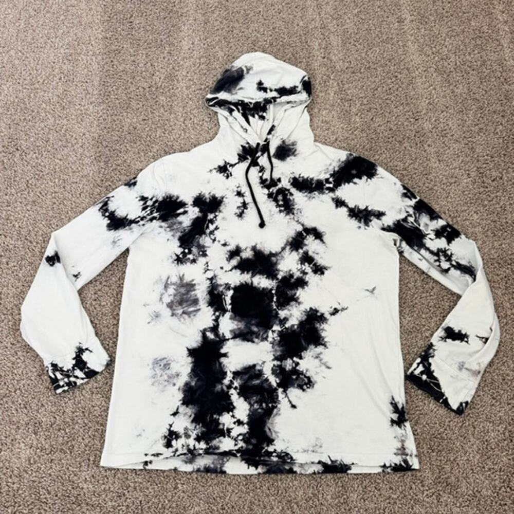Express Hoodie Quality Fit Long Sleeve Tee Splattered Paint Cotton Men's Large